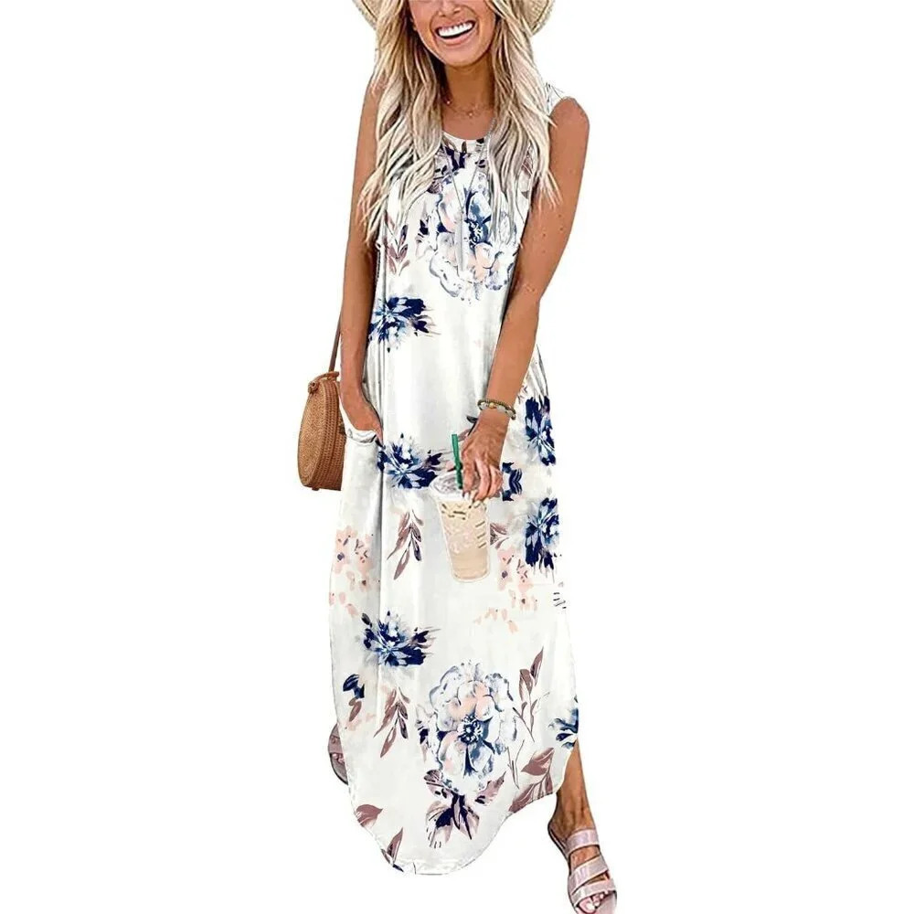Women's Maxi  Dresses 2024 Summer Sleeveless Dress